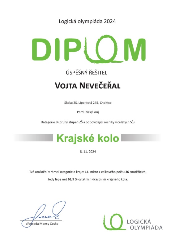 LO 2024 PAK B Neveceral Vojta